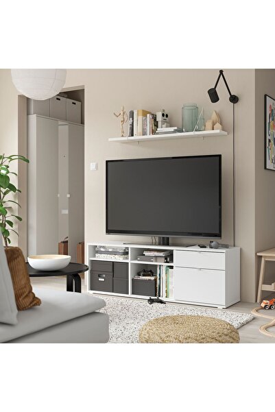 IKEA tv sehpası, beyaz, 146x37x50 cm