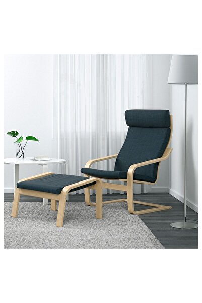 IKEA Dekoratif Poang Ayak Uzatma Taburesi Masif Ahşap Iskeletli