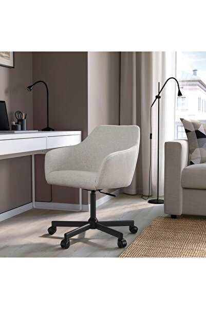 IKEA Sırt Destekli Çalışma Sandalyesi, Emniyet Tekerlekli, Yüksekliği Ayarlanabilir