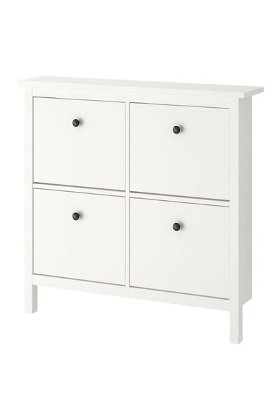 IKEA ayakkabı dolabı, beyaz, 107x22x101 cm, 4 bölmeli