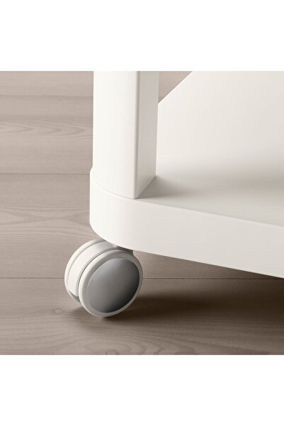 IKEA Tekerlekli Yan Sehpa, Uzunluk: 50 cm  Genişlik: 50 cm  Yükseklik: 45 cm