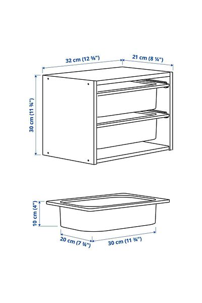 IKEA Toy Storage Unit, Pine, Width: 32 cm Depth: 21 cm Height: 30 cm