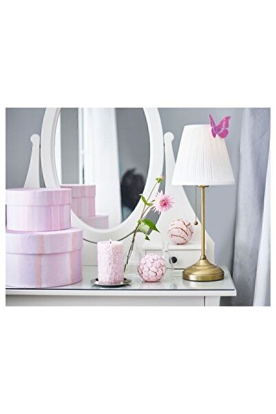 IKEA Lampshade White-Brass Table Lamp - 55 Cm, 75 W