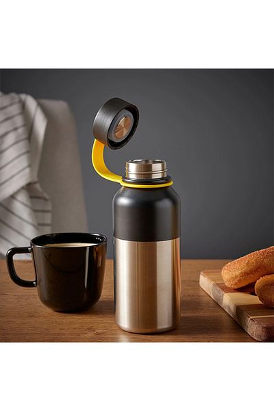 IKEA Hetlevrad Thermos, Stainless Steel-Black, 0.5 Lt