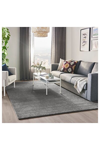 IKEA halı, orta gri, 200x300 cm yürümek için yumuşak bir yüzey sağlar.
