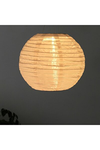 IKEA Solvınden 30 Cm Beyaz Solar Güneş Enerjili Sarkıt Lamba Bahçe Teras Balkon Lambası 30 Cm