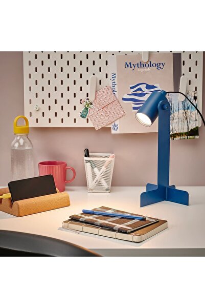 IKEA 30 x 46 FLOTTJL MASA LAMBASI Enerji Tasarrufu Çelik GU10 Kablolu Mavi