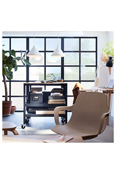 IKEA Bror Tekerlekli Servis Arabası , Siyah, Beyaz ( 85x55 Cm )