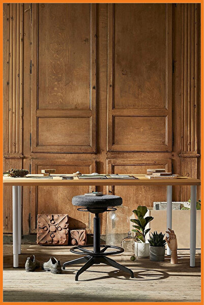 Alony Home Çalışma Masası Yüksekliği Ayarlanabilir Çelik Ayaklı Bambu Kaplama Sunta Panel 65x93x140 Beyaz