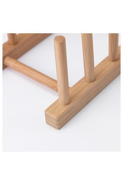 IKEA Bamboo Plate Rack Organizer Practical Kitchen Utensil Cabinet Organizer