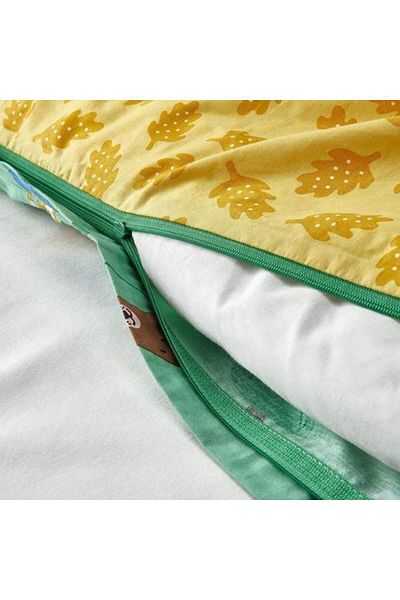 IKEA Single Double Sided Children's Duvet Cover Set Animals in the Forest Theme Green-yellow 150