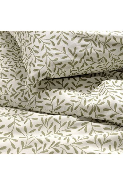 IKEA SORGMANTEL, set cuvertură dublu, alb-verde, 240x220/50x60 cm set cuvertură dublă