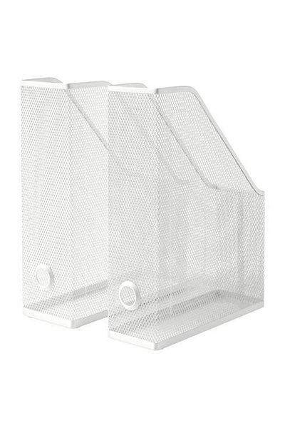 IKEA 2 Li File-Magazine Holder White, Metal File Organizer