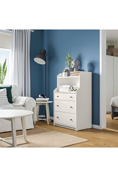 IKEA 3 çekmeceli şifonyer, beyaz, 70x116 cm