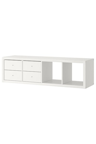 IKEA açık raf ünitesi, beyaz, 42x147 cm, çekmeceli