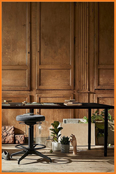 Alony Home Çalışma Masası Yüksekliği Ayarlanabilir Çelik Boru Ayaklı Mdf Panel Bilgisayar 60x93x200 Siyah