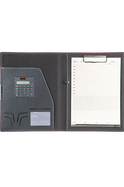 Copyder Elite Secretary Memo Pad 23 X 31cm Red Thermo Leather Calculator Planner Pen Holder
