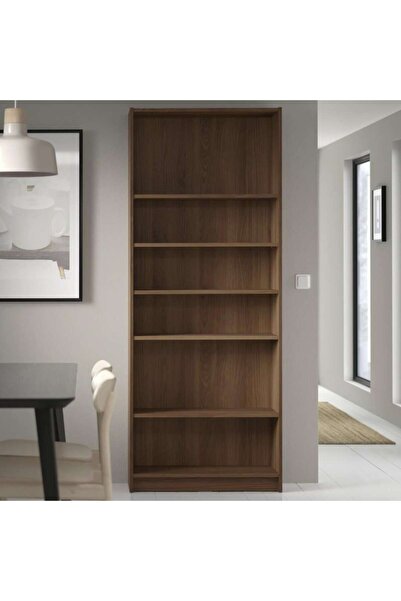 IKEA Kitaplık, Kahverengi Ceviz Görünüm, 80x28x202 Cm