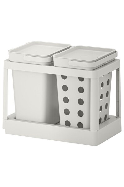 IKEA Garbage Sorting Solution, White-Light Gray, 20 Lt