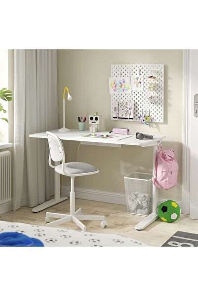 IKEA Çocuk Çalışma Masası, Beyaz, Genişlik: 118 cm  Derinlik: 60 cm  Yükseklik: 75 cm