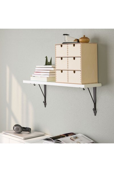 IKEA duvar rafı, beyaz-titrek kavak, 80x20 cm