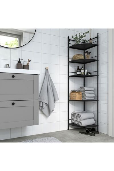 IKEA Raf Ünitesi, Siyah, Genişlik: 35 cm  Derinlik: 35 cm  Yükseklik: 156 cm