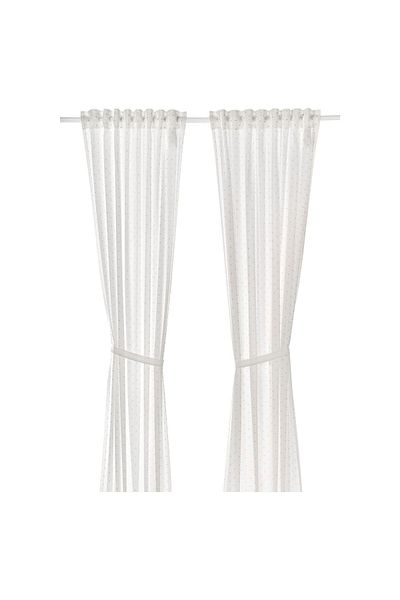 IKEA Baby-Child Room Curtain, White Color Polka Dot Pattern, 120X300 cm