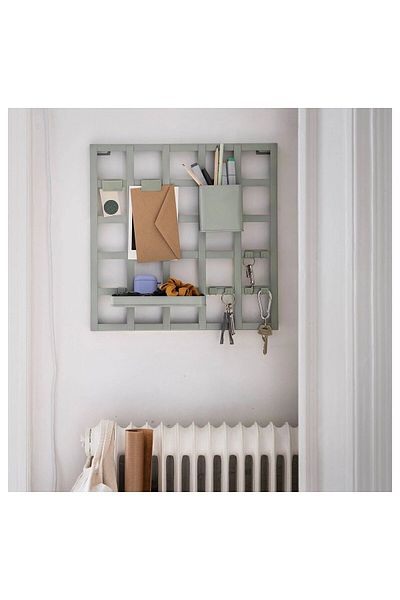 IKEA SNICKRA gray-green 38x38 cm multi-purpose board and accessory set