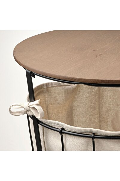 IKEA saklama bölmeli sehpa, siyah-kahverengi, 43 cm