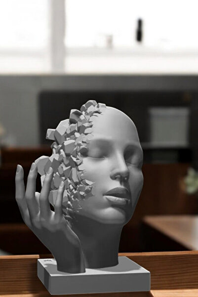 Ares Home Soyut Yüz Heykeli, Modern Dekoratif Obje, 9x12 Cm