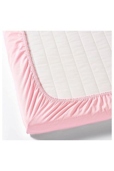 IKEA 2 Piece Elastic Sheet Set 60x120 Cm Baby Room Cotton Elastic Sheet Pink-white