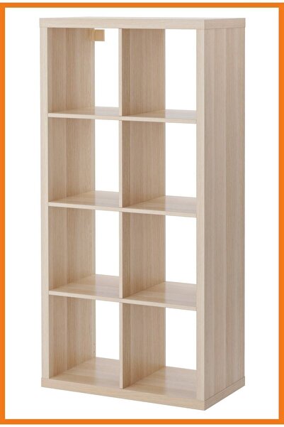 Alony Home Kallax Açık Raf Ünitesi 8 Bölmeli 77 X 147 Cm Ağartılmış Meşe Görü...