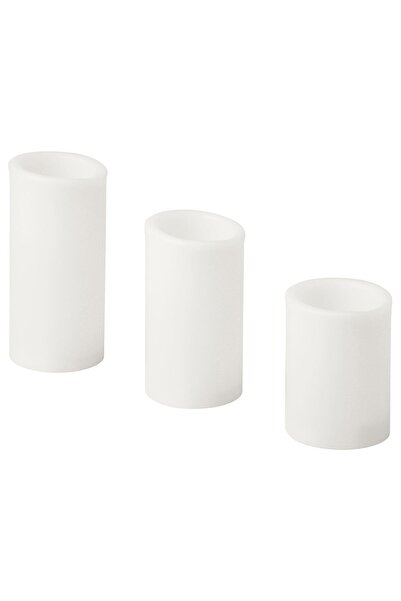 IKEA ÄDELLÖVTRÄD LED'li blok mum, beyaz, 3 adet