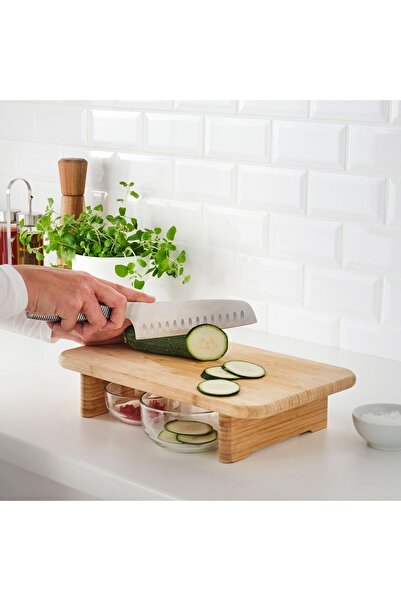 IKEA لوح تقطيع قائم بامبو مقاس صغير الطول 35 سم العرض 22 سم الارتفاع 8 سم