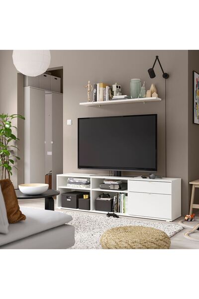 IKEA tv sehpası, beyaz, 176x37x50 cm