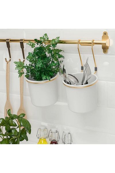 IKEA Hultarp 11 Cm Brass Colored Steel Hook - Hanger Brass Colored Set of 2 for Duar Rail