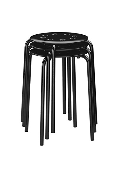 IKEA Tabure, Siyah Genişlik 40cm Siyah Renk Yuvarlak Tabure