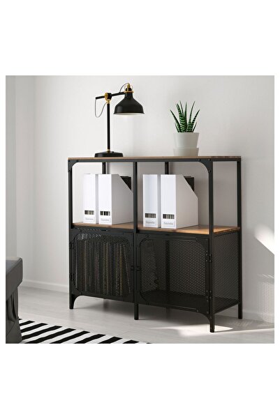 IKEA açık raf ünitesi, siyah, 100x95 cm