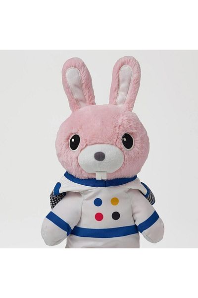 IKEA AFTONSPARV 28 Cm Rabbit Soft Plush Toy with Removable Astronaut Clothes Pink Space Themed