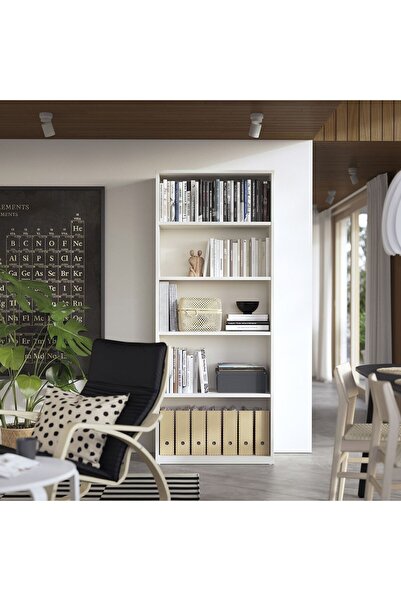 IKEA kitaplık, kırık beyaz, 81x37x201 cm
