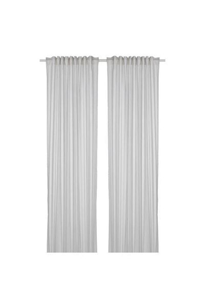 IKEA Background Curtain/2 Sashes, White-Grey Color-Striped Model 120X300 cm