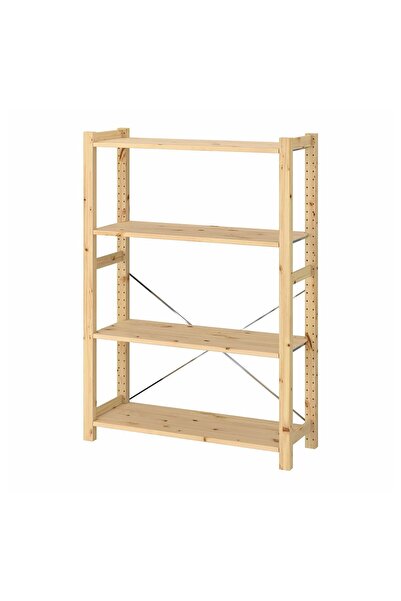 IKEA raf ünitesi, çam, 89x30x124 cm, şişe raflı