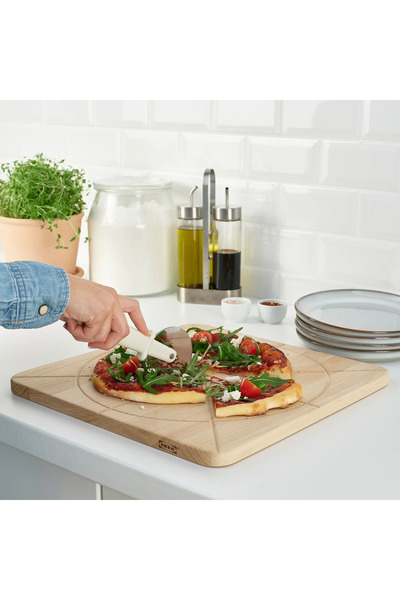 IKEA Multi-Purpose Wooden Pizza Cutting Board Corrugated Presentation Board B...