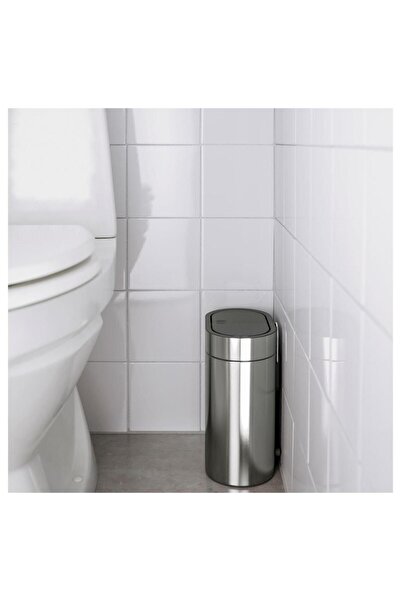 IKEA Brogrund Touch Trash Can, Gray, 4 L, Stainless Steel