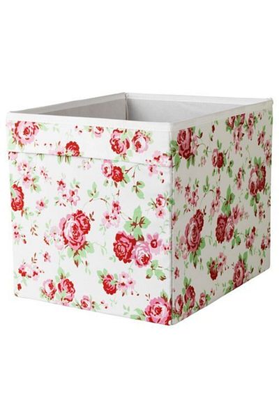 IKEA Organizer Box Flower Patterned Storage Box 33x38x33 cm