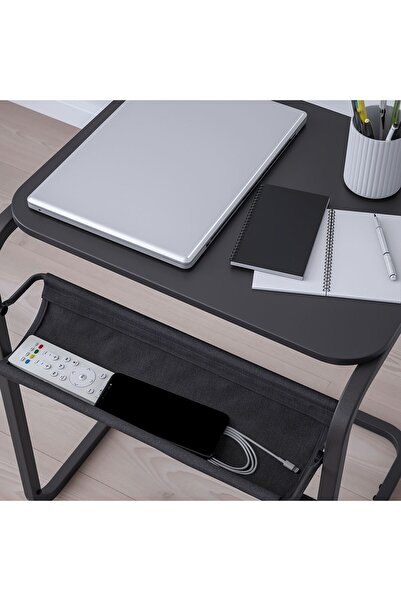 IKEA yan sehpa, siyah-koyu gri, 53x50 cm