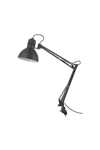 IKEA Kablolu TERTIAL çalışma lambası, 17 cm Duvara Monte Çelik E27 Gri 17 cm