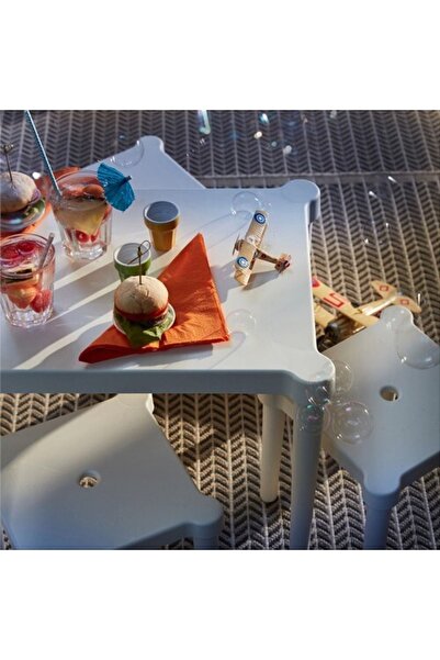 IKEA Utter Çocuk Masası - Beyaz - Plastik - Kolay Monte Edilip Sökülebilir