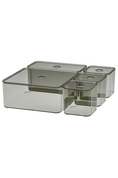 IKEA Σετ VISSLAAN Γκρι Κουτί - 5 Τεμάχια