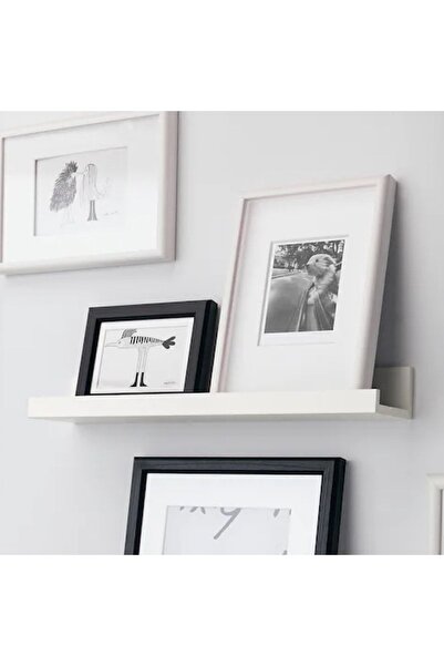 IKEA Beyaz 55 Cm Raf Fotoğraf Resim Çerçevesi Tablo Biblo Kitap Için Ahşap Duvar Rafı